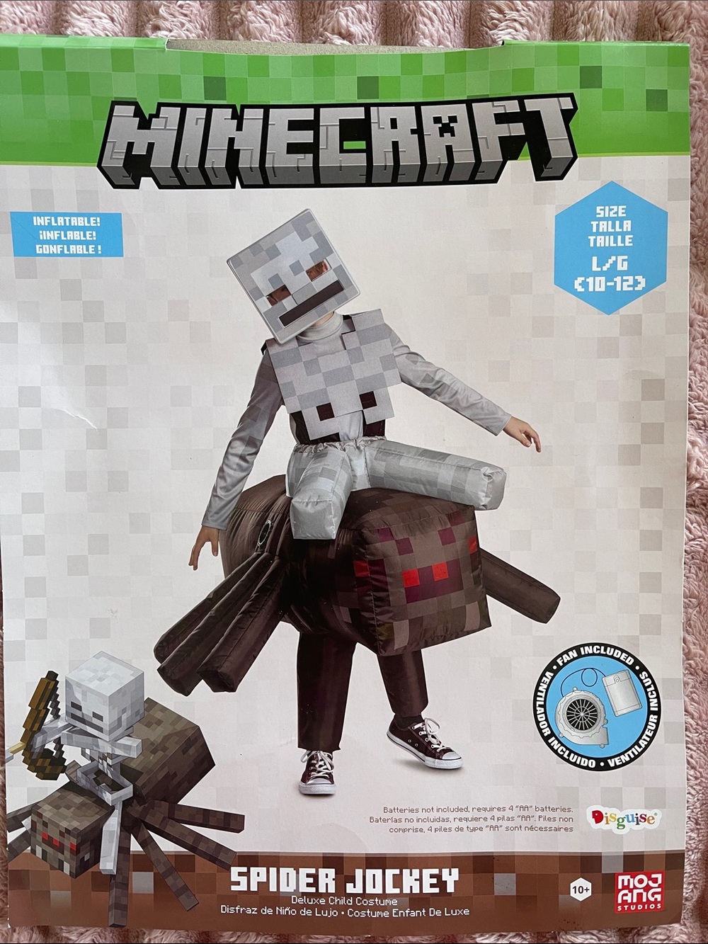 Disguise Minecraft Spider Jockey Inflatable Costume - Gray, Black, Brown, Red